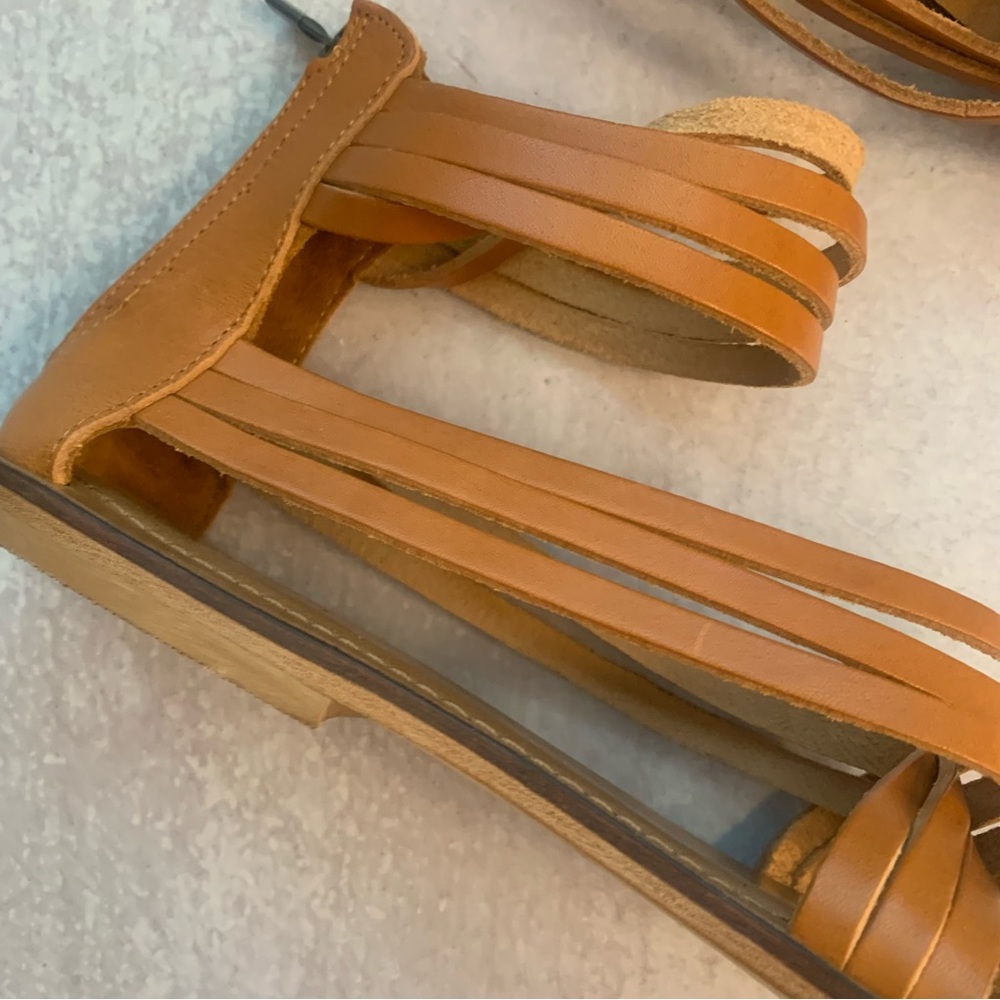 Garnet Hill Italy Leather Strappy Ankle Zipper Sandals - Picture 12 of 12